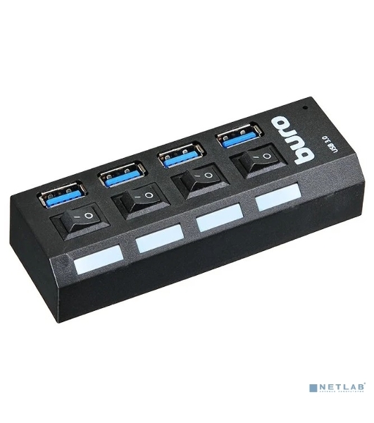 USB-концентратор Buro BU-HUB4-U3.0-L, USB 3.0, USB 4 порта, USB