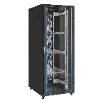 Шкаф телекоммуникационный 19' напольный 42U ExeGate EC-FS-42U.800.1000.G.V.BLACK (19”, 42U, 800x1000x2054mm (ШхГхВ), передняя дверь закаленное стекло, задняя двойная перфорированная дверь, съемные боковые панели, пыле- и влагозащита IP20, встроенный вентиляционный модуль, 1 полка в комплекте, черный RAL 9004, 3 коробки), фото8