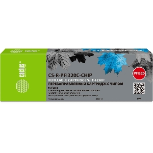 Картридж струйный Cactus CS-R-PFI320C-CHIP PFI-320C голубой (260мл) для Canon imagePrograff TM-200/200MFP/205/300/300MFP/305/250/255/350/355 с чипом