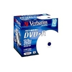Диск DVD+R Verbatim 4.7Gb 16x Jewel case (10шт) Printable (43508), фото 1