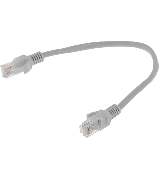 Патч-корд UTP, кат 5e, 0.25м с RJ45 серый