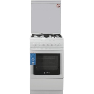 Плита газовая De Luxe 506040.11Г (КР) ЧР белый, конфорок 4 шт, духовка 54 л, 50 см x 85 см x 60 см