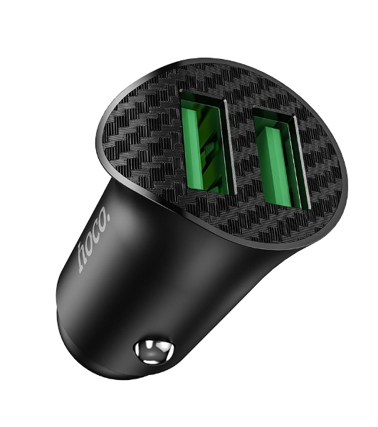 Авто ЗУ/QC 3.0/2 USB/HOCO HC-35027 Z39/Выход: 5V_9V_12V, 18W/черный