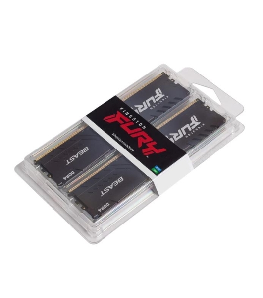 Оперативная память Kingston Fury Beast, DDR4, 32GB (2x16GB), 3200MHz, CL16, DIMM, с радиатором, черный