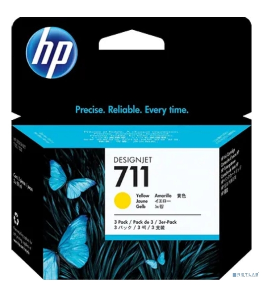 Картридж струйный HP №711 CZ136A желтый x3уп. для HP DJ T120/T520 (29мл)