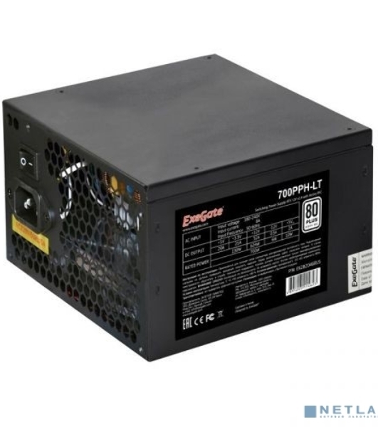Блок питания ExeGate 700PPH-LT-S-OEM (EX282048RUS-S-OEM), 700Вт, 80 PLUS, 120мм, черный