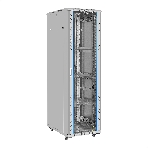 Шкаф телекоммуникационный 19' напольный 42U ExeGate EC-FS-42U.600.800.G.V.GREY (19”, 42U, 600x800x2054mm (ШхГхВ), передняя дверь закаленное стекло, задняя перфорированная дверь, съемные боковые панели, пыле- и влагозащита IP20, встроенный вентиляционный модуль, 1 полка в комплекте, светло-серый RAL 7035, 3 коробки), фото8