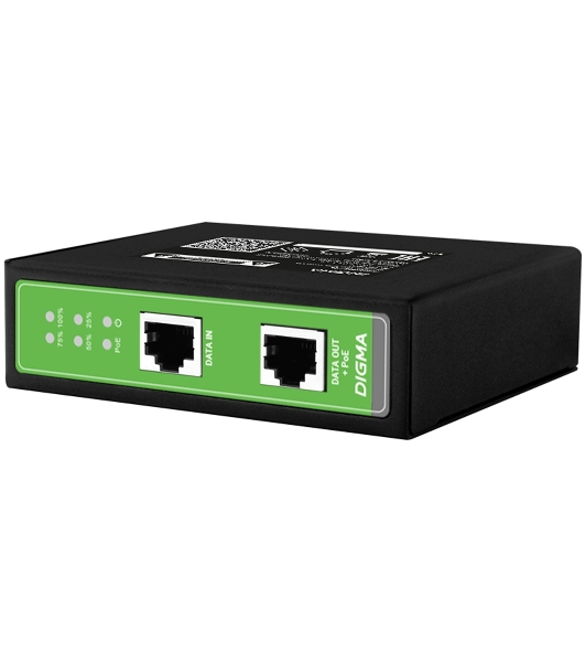 Инжектор PoE Digma DNP90W48GDXM 10/100/1000BASE-T 90Вт 37-57В(DC)