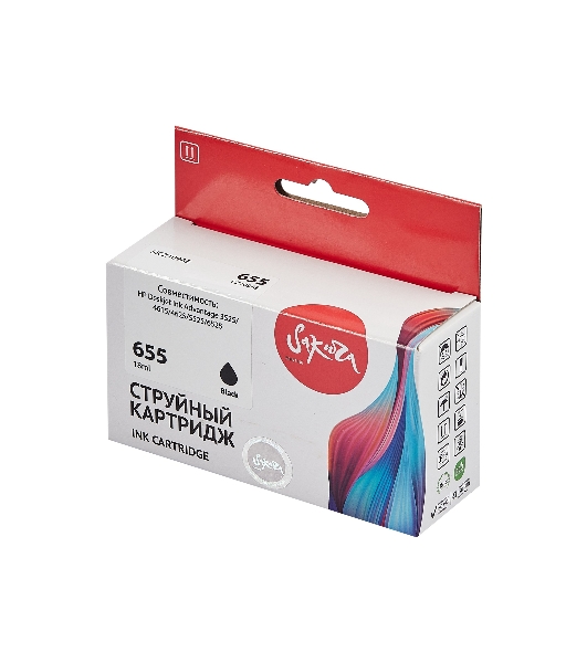 Картридж струйный Sakura CZ109AE (№655 Black) для HP, черный, 11 мл., 600 к.
