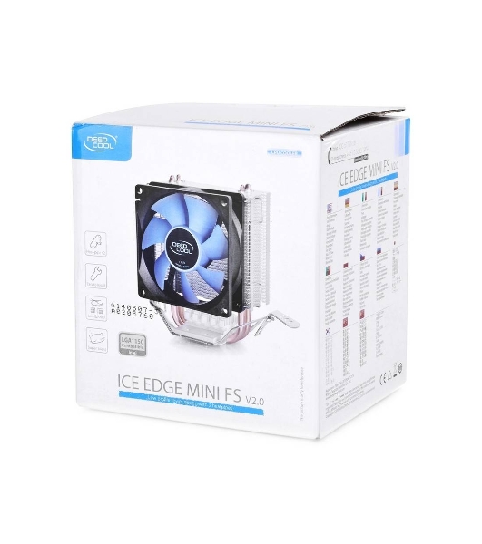 Кулер для процессора DEEPCOOL ICE EDGE MINI FS V2.0 синий, 80 мм, алюминий/медь, 2200 об/мин, 24.7 дБ, 3 pin, 100 Вт, 112 мм