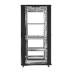 Шкаф телекоммуникационный 19' напольный 42U ExeGate EC-FS-42U.800.1000.G.V.BLACK (19”, 42U, 800x1000x2054mm (ШхГхВ), передняя дверь закаленное стекло, задняя двойная перфорированная дверь, съемные боковые панели, пыле- и влагозащита IP20, встроенный вентиляционный модуль, 1 полка в комплекте, черный RAL 9004, 3 коробки), фото3