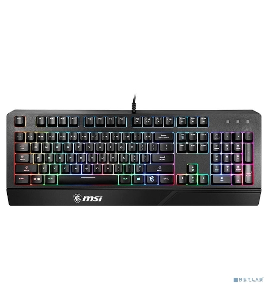 Клавиатура проводная MSI VIGOR GK20 RU черный USB Multimedia for gamer LED (подставка для запястий)