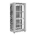 Шкаф телекоммуникационный 19' напольный 42U ExeGate EC-FS-42U.600.800.G.V.GREY (19”, 42U, 600x800x2054mm (ШхГхВ), передняя дверь закаленное стекло, задняя перфорированная дверь, съемные боковые панели, пыле- и влагозащита IP20, встроенный вентиляционный модуль, 1 полка в комплекте, светло-серый RAL 7035, 3 коробки), фото3
