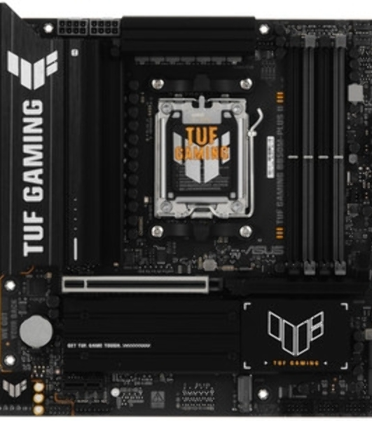 Материнская плата ASUS TUF GAMING B850M-PLUS II, AM5, AMD B850, 4xDDR5, 4xSATA, 3xM.2, 1xPCIe 5.0 x16, 1xPCIe 4.0 x1, 1xHDMI, 1xDP, 1x2.5Gb LAN, 1xUSB-C 20Gbps, 3xUSB-A 10Gbps, 4xUSB-A 5Gbps, 4xUSB-A 2.0, 3x3.5 мм, 7.1, mATX