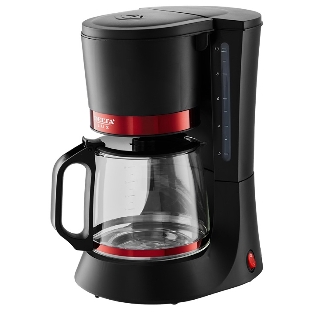 Кофеварка Delta LUX DL-8152 черная с красным