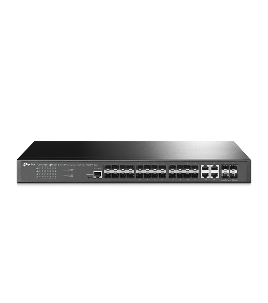 Коммутатор TP-Link JetStream 24-портовый управляемый SFP уровня 2+, 20 гигабитных SFP-портов и 4 гигабитных комбинированных порта SFP/RJ45