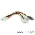 Кабель питания SATA Gembird/Cablexpert CC-SATA-PSY2, 15 см, molex 4pin/molex4pin+sata 15pin, на 2 устр., фото2