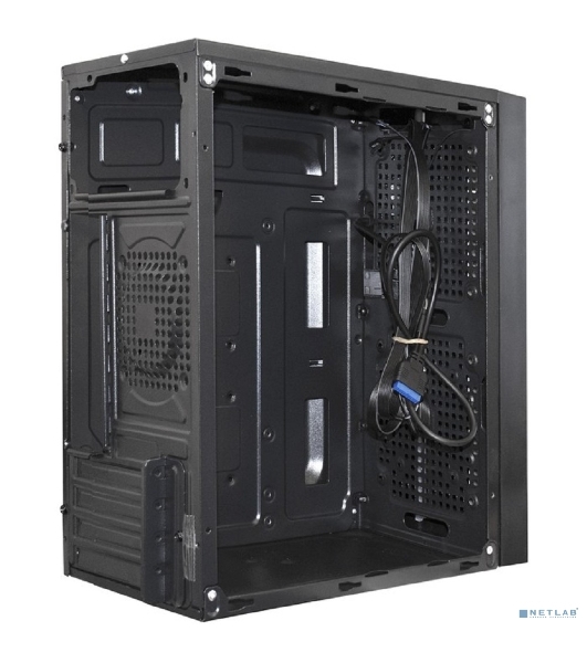 Компьютерный корпус Minitower ExeGate mEVO-9302-RGb (mATX, без БП, 2хUSB+1хUSB 3.0, HD аудио, черный с RGb подсветкой)