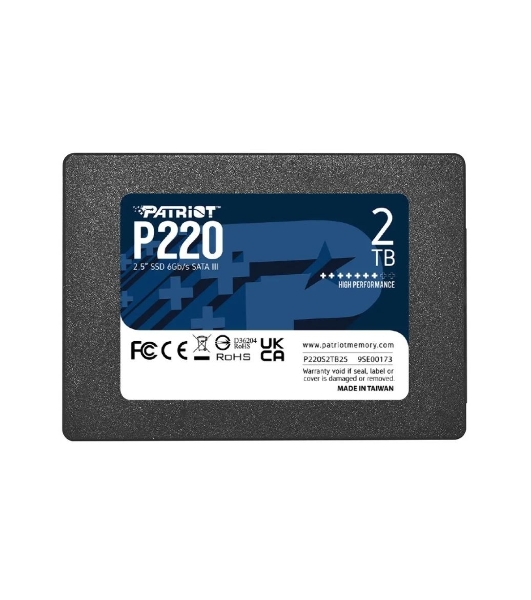 Накопитель SSD Patriot P220, 2Tb, SATA III, 2.5', R/W 550/500