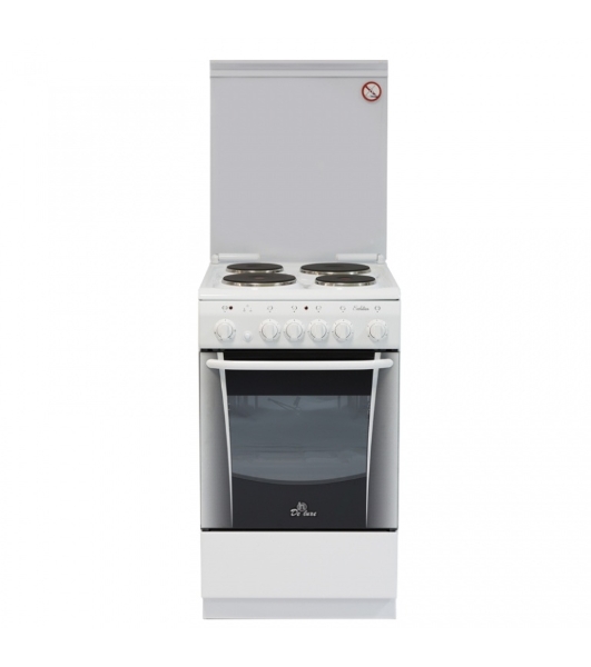 Плита электрическая De Luxe 506004.00Э (кр) белый, конфорок 4 шт, духовка 60 л, 50 см x 85 см x 60 см