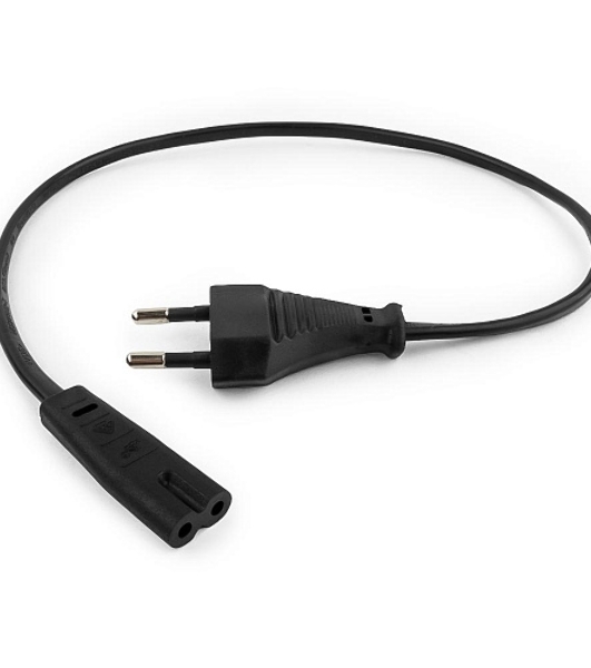 Кабель питания для ноутбуков, аудио/видео техники Gembird 0.5м, 2-pin, черный, пакет