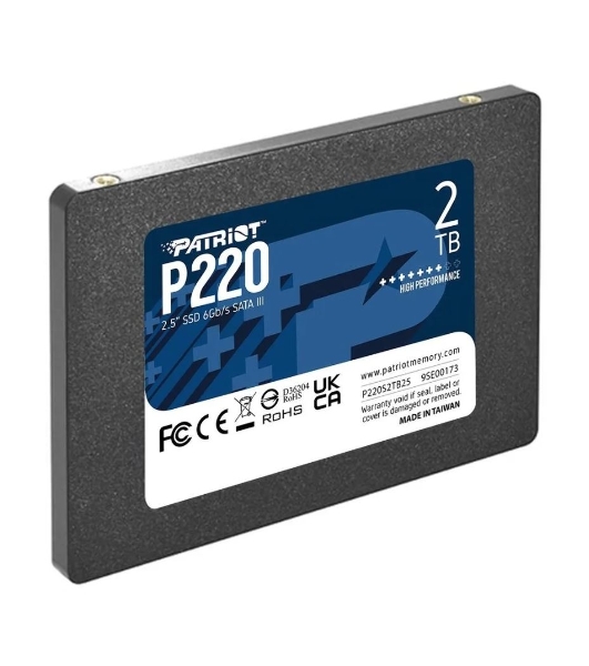 Накопитель SSD Patriot P220, 2Tb, SATA III, 2.5', R/W 550/500