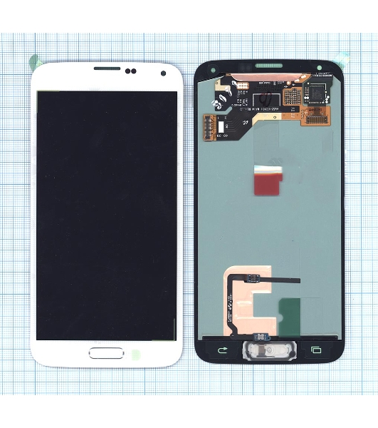 Дисплей для Samsung Galaxy S5 SM-G900H белый с кнопкой home