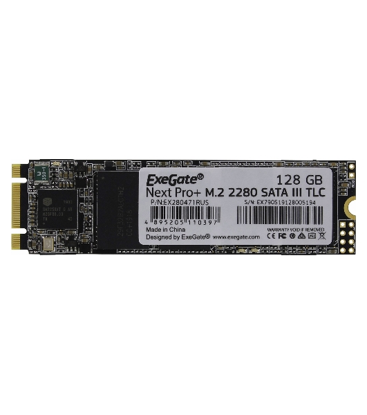 Накопитель SSD ExeGate NextPro+ UV500TS128, 128Gb, M.2, SATA 3, R/W 558/497