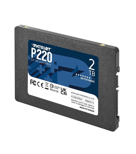 Накопитель SSD Patriot P220, 2Tb, SATA III, 2.5', R/W 550/500