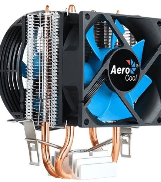 Кулер для процессора AeroCool/Formula Verkho 2 Dual серебристый, 90 мм, алюминий/медь, 2000 об/мин, 25 дБ, 4 pin, 120 Вт, 135 мм