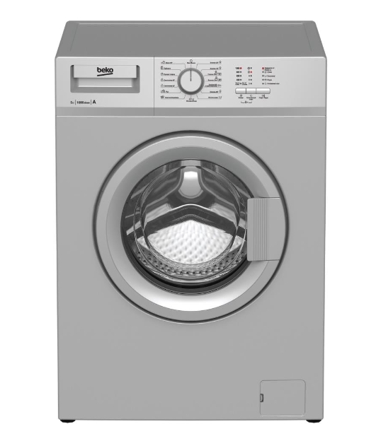 Стиральная машина Beko WRS 55P1 BSS серебристый, загрузка фронтальная 5 кг, 1000 об/мин., класс: А