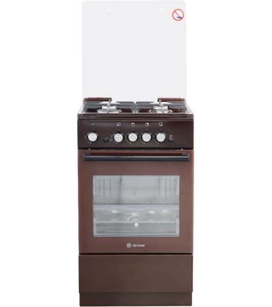 Плита газовая De Luxe 5040.32Г (КР) ЧР 014 коричневый, конфорок 4 шт, духовка 46 л, 50 см x 85 см x 50 см