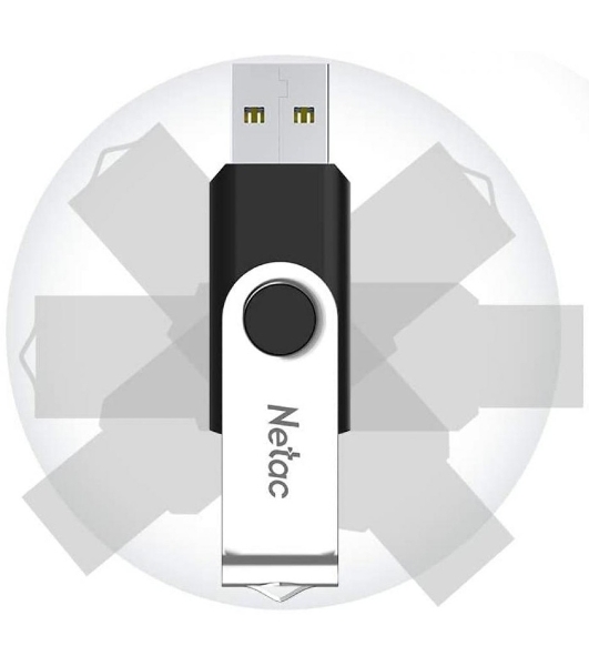 Флешка USB Netac U505 (NT03U505N-016G-20BK), 16Gb, USB 2.0, R/W 70/30, черный/серебристый