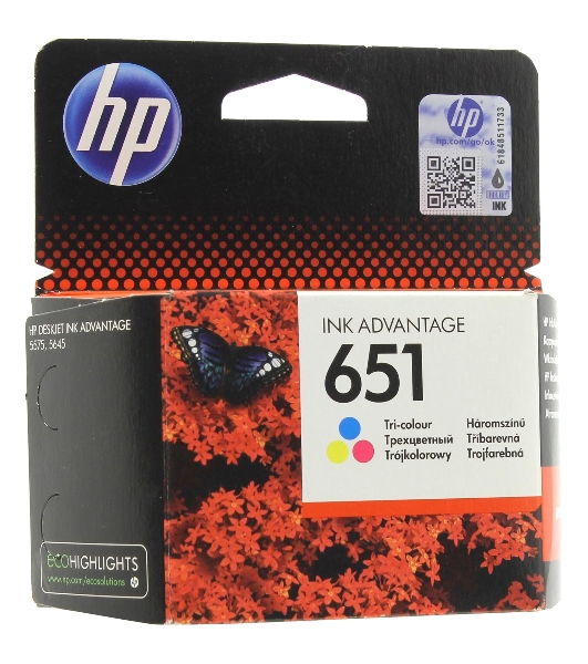 Картридж струйный HP 651 C2P11AE трехцветный для HP DJ IA5575e (300 стр.)