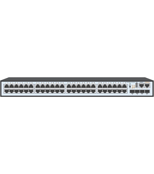 Управляемый коммутатор SNR уровня 2, 48 портов 10/100/1000Base-T, 4 порта 1/10G SFP+