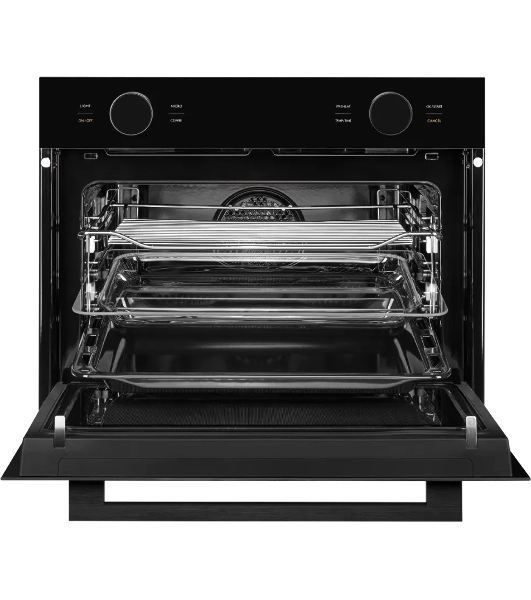 Встраиваемый духовой шкаф Kuppersberg KMW 612 Black с СВЧ, 45 см, 50л, 12 режимов, гидролизная очистка, черный