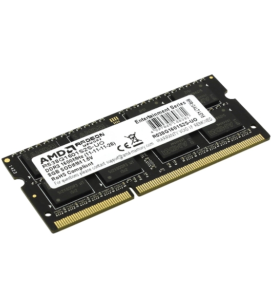 Оперативная память AMD Radeon R5, DDR3, 8GB (1x8GB), 1600MHz, CL11, SO-DIMM