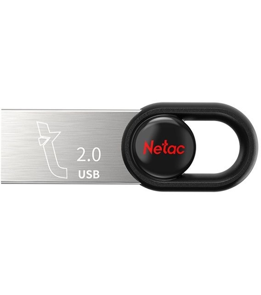 Флешка USB Netac UM2 (NT03UM2N-064G-20BK), 64Gb, USB 2.0, R/W 100/40, серебристый/черный