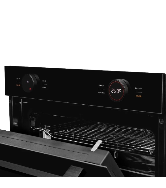 Встраиваемый духовой шкаф Kuppersberg KMW 612 Black с СВЧ, 45 см, 50л, 12 режимов, гидролизная очистка, черный