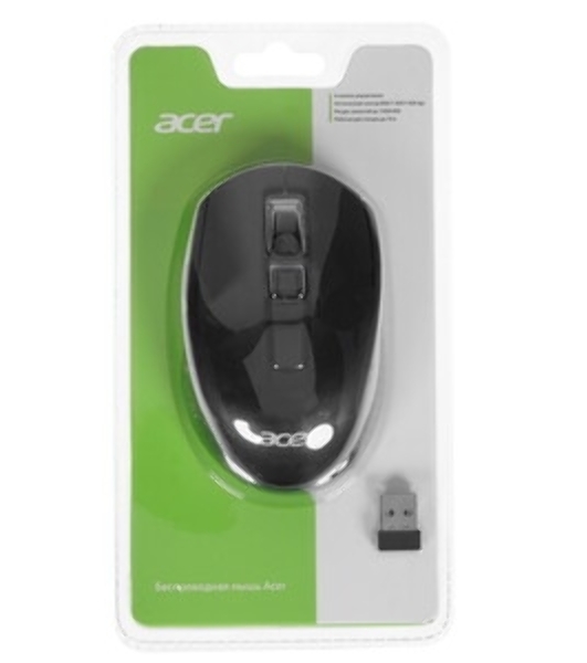 Мышь беспроводная Acer OMR060 черный, 1600 dpi, радиоканал, USB, кнопки - 6