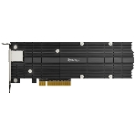 Сетевая карта Synology M.2 SSD-NVME adapter M.2 2110/2080,2 slots m.2 key, 10 Gigabit port RJ-45, PCIe 3.0 x8 adapter (FH bracket)', фото 1