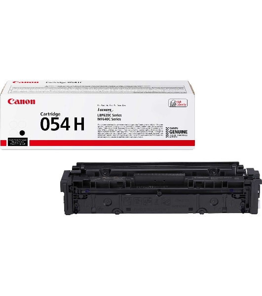 Картридж лазерный Canon 054H BK черный, увеличенной емкости для Canon i-Sensys LBP621Cw, Canon i-Sensys LBP621, Canon i-Sensys LBP623Cdw, Canon i-Sensys LBP623, Canon i-Sensys MF641Cw, Canon i-Sensys MF641, Canon i-Sensys MF643Cdw, Canon i-Sensys MF643, Canon i-Sensys MF645Cx, Canon i-Sensys MF645 3100 стр