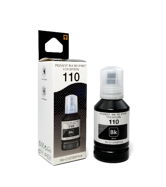 Чернила NVPrint 110 (NV-C13T03P14A) для Epson M1100, M1120, M1140, M1170, M1180, M2140, M2170, M3140, M3170, M3180 (140 мл) черный пигментные (в коробке) совместимые