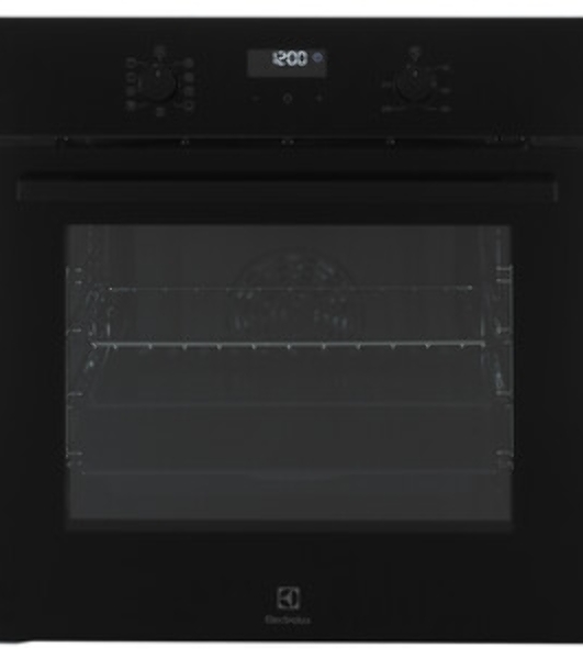 Встраиваемый духовой шкаф Electrolux EOF5H50BZ, Духовой шкаф электрический с конвекцией, приготовление на пару, объем 65 л, 8 режимов, очистка каталитическая, 2 стекла в дверце, направляющие проволочные, черный