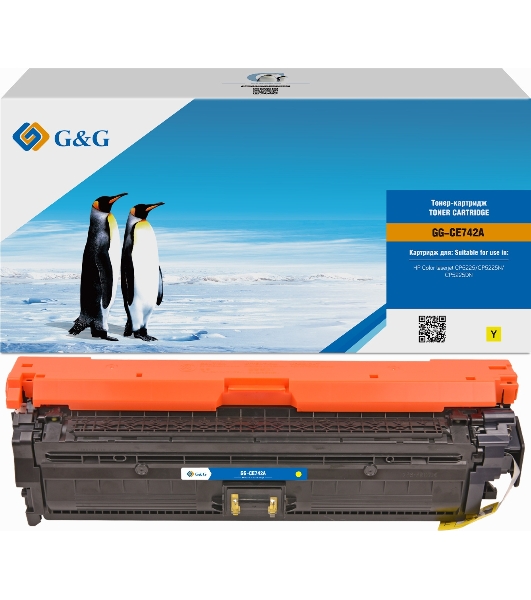 Картридж лазерный G&G GG-CE742A желтый (7300 стр.) для HP LJ CP5220/CP5221/CP5223/CP5225
