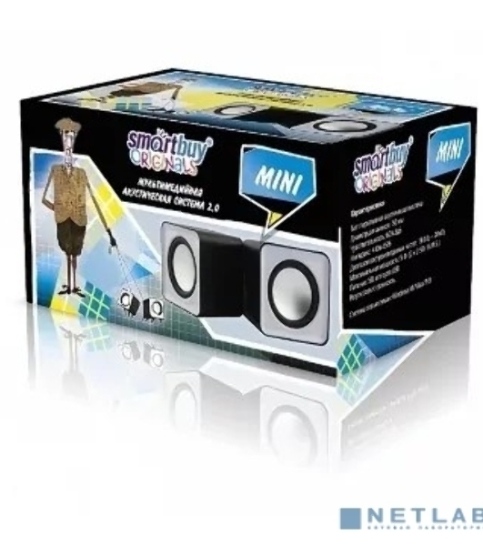 Акустическая система Smartbuy MINI, мощность 4Вт, USB, серые SBA-2810