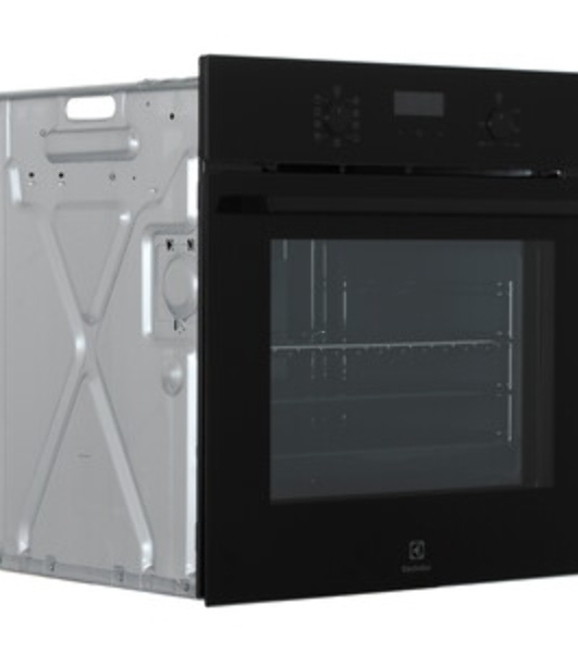 Встраиваемый духовой шкаф Electrolux EOF5H50BZ, Духовой шкаф электрический с конвекцией, приготовление на пару, объем 65 л, 8 режимов, очистка каталитическая, 2 стекла в дверце, направляющие проволочные, черный