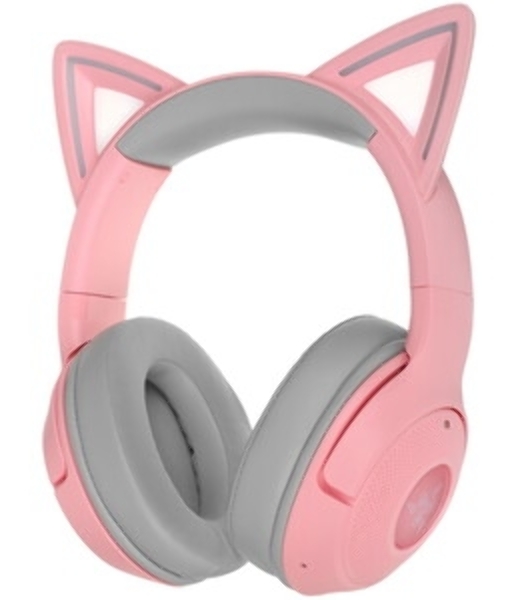 Беспроводные наушники Razer Kraken Kitty V2 BT Quartz Edition розовый, охватывающие, Bluetooth, RGB-подсветка (ушки), до 40 ч