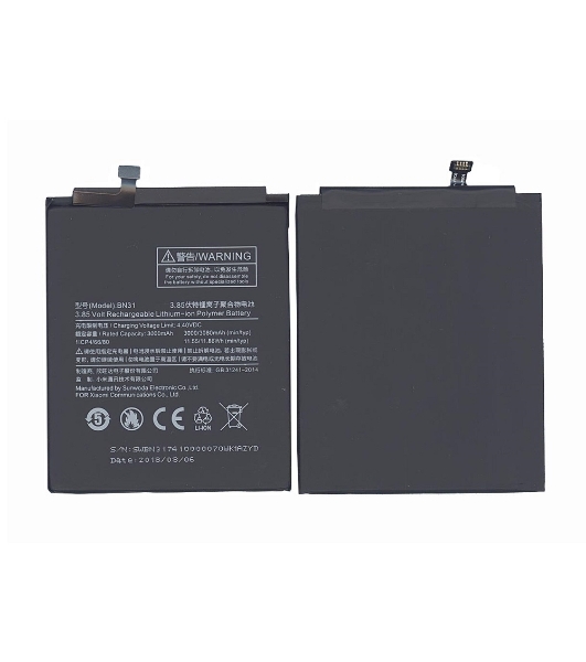 Аккумуляторная батарея BN31 для Xiaomi 5X, MDE6 3000mAh/11.55Wh 3,85V