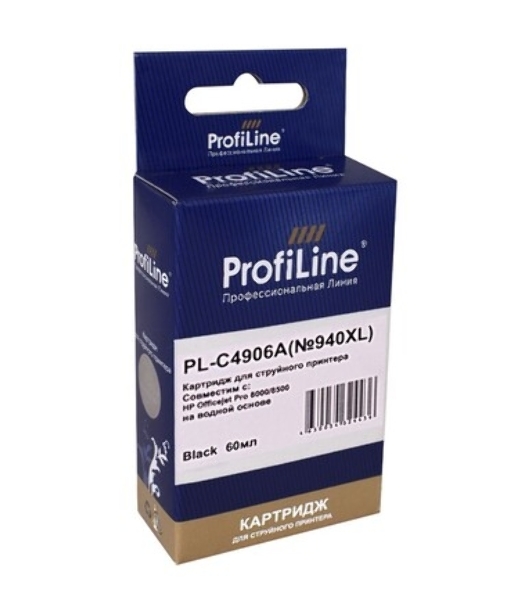 Картридж струйный ProfiLine PL-C4906A №940XL для принтеров HP Officejet Pro 8000/8500 Black пигмент